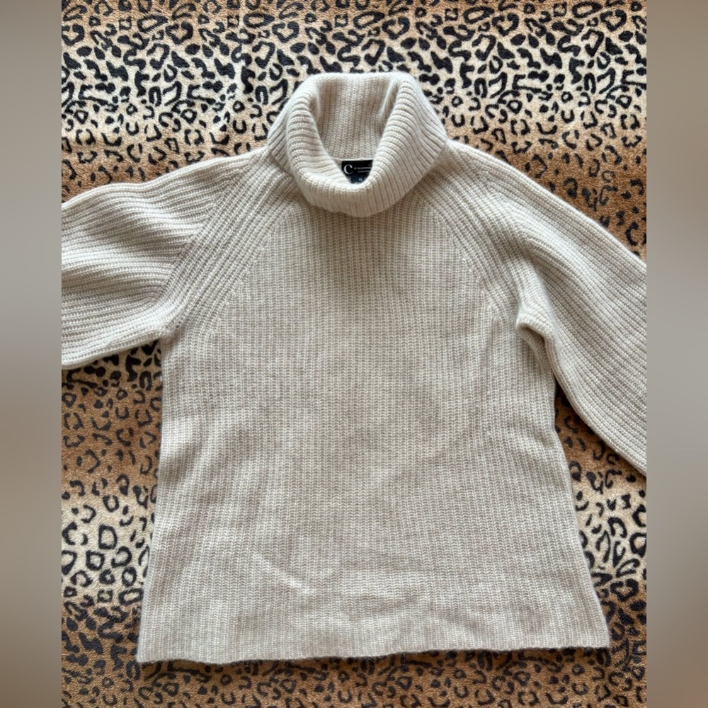 Cashmere Turtleneck Ribbed Sweater XL - Picture 4 of 8